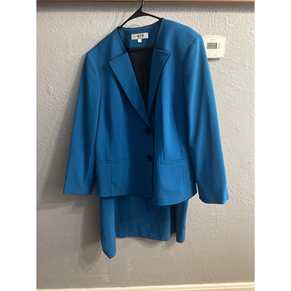 Jones Studio Skirt Suite Blue & Black Womens Size 24W